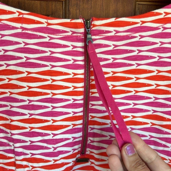 Hatley Fish Zip A Line Dress Women’s PS Large Pink Red Short Sleeve - Picture 7 of 14